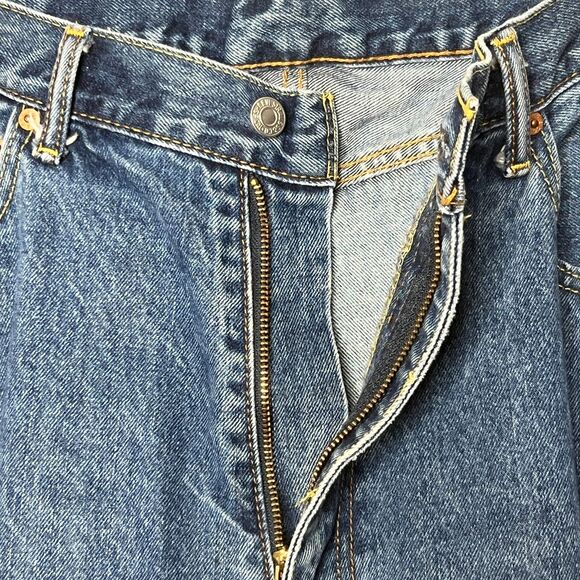 Levi's Jeans Mens 505 Regular Fit 40x32 Dark Stonewash Blue‎ 505 Straight Cotton - Picture 7 of 11